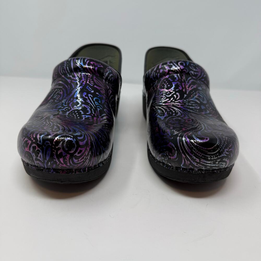 Dansko XP 2.0 Professional Nursing Shoes Women's 41 Black Multi Color Floral EUC - Picture 4 of 15